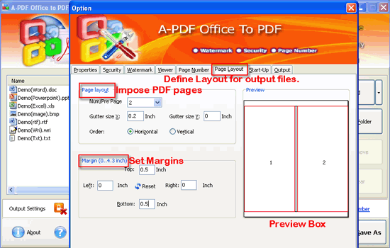 a-pdf office to pdf batch mode page layout